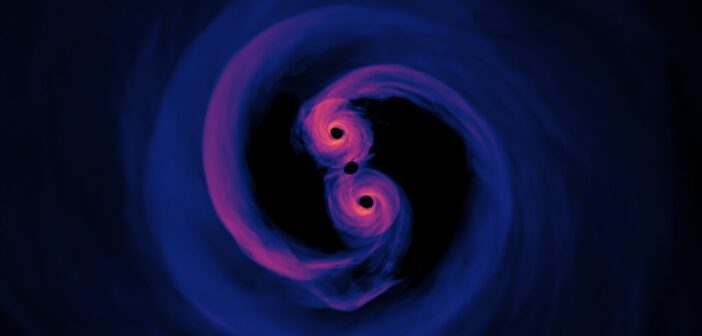 Simulation visualization of a supermassive black-hole binary