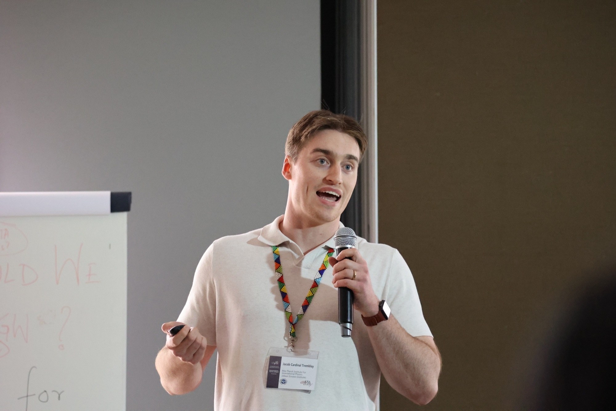 Jacob Cardinal Tremblay presenting research at a conference